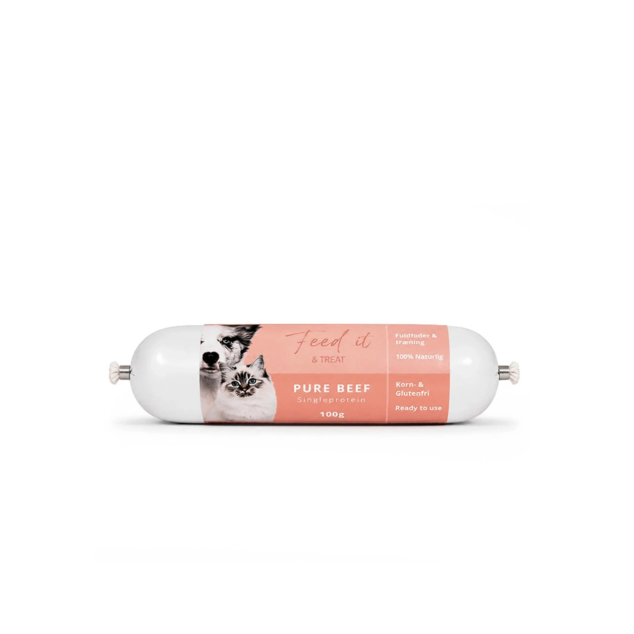 Feedit & Treat Pure okse 100 g - naturlig okseskærepølse til hund og kat